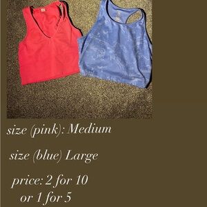 Athletic Tank Tops - pink & Blue